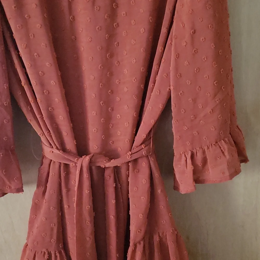 Orange Ruffle Dress - Picture 10 of 14